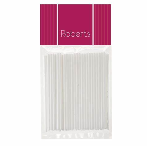 Lollypop Stick White 100mm (Pack of 50)