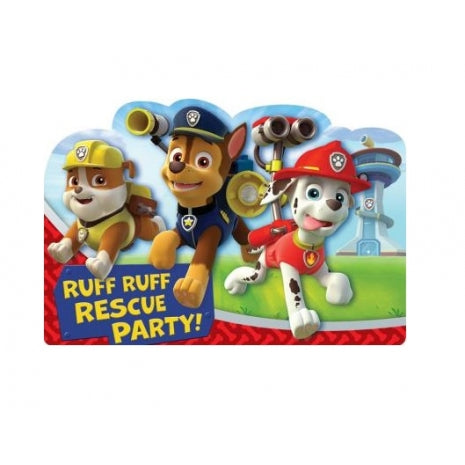 Paw Patrol Invites (8)-single Pkt