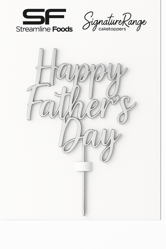 Happy Fathers Day Script Silver (Small)