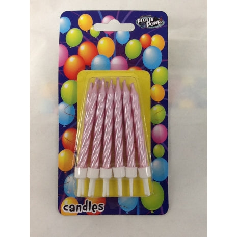 Small Spiral Candle - Pearl Pink (Single Packet)