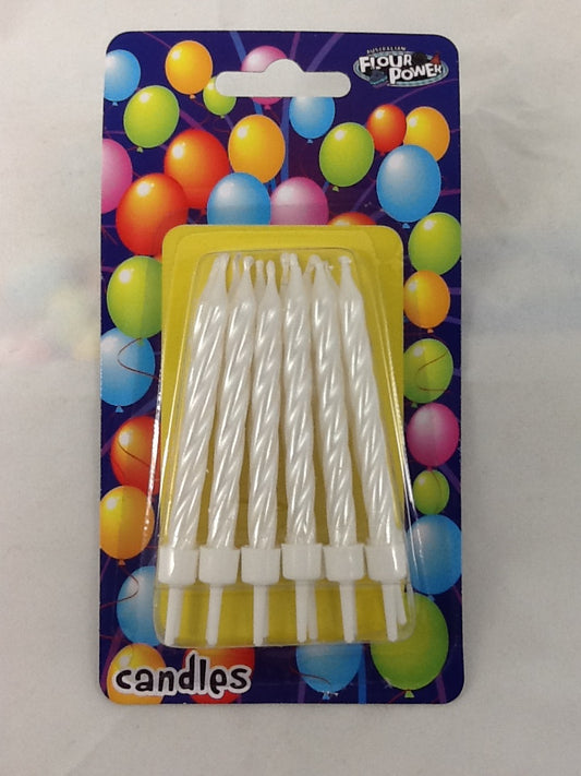 Small Spiral Candle - Pearl White (Box of 12 Packets)
