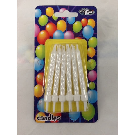 Small Spiral Candle - Pearl White (Single Packet)