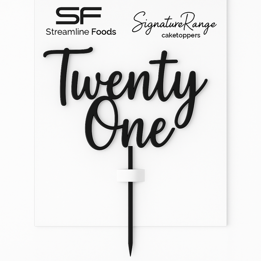 Twenty-One Script Black