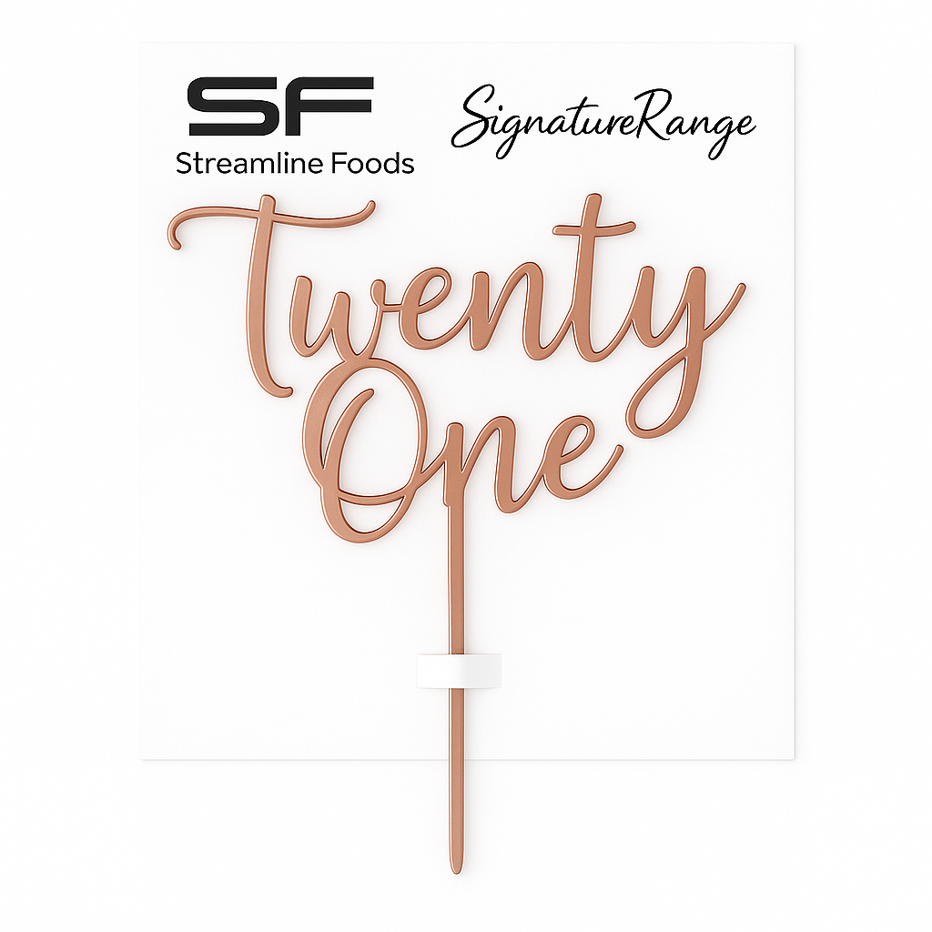 Twenty-One Script Rose Gold