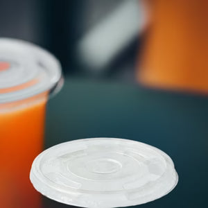 BioPak Flat Lid 96mm X-Slot for 300-700ml BioPak Cups (C-96F)