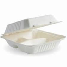 7.8x8x3" 3 compartment clamshell (200/ctn)