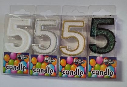 #5 Mini Number Candle - Metallic Range (4C/4 Colour) (12pcs)
