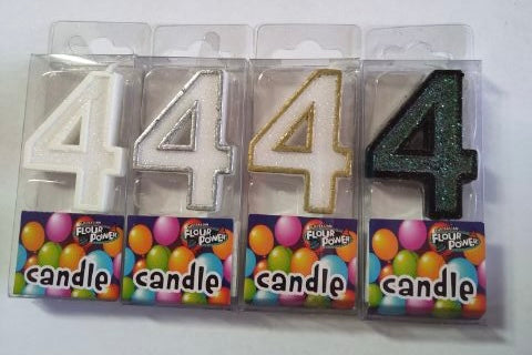 #4 Mini Number Candle - Metallic Range (4C/4 Colour) (12pcs)