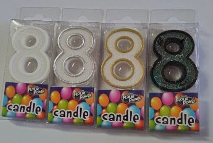 #8 Mini Number Candle - Metallic Range (4C/4 Colour) (12pcs)