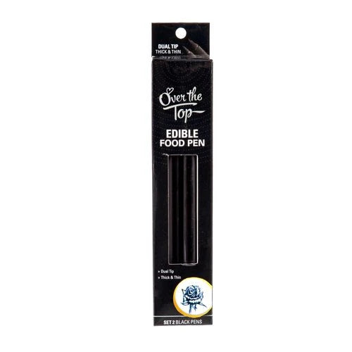 Edible Food Pens - 'Over The Top' (Black) (2 Packs)