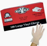 Vinyl Gloves Large Lightly Powdered